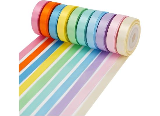 Satin Ribbon Multi Colors, 2cm 25Y for Crafts